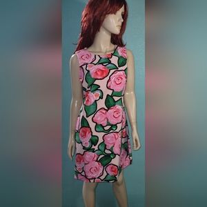 Taylor Pink Roses Sleeveless Sheath Dress Sz 6
